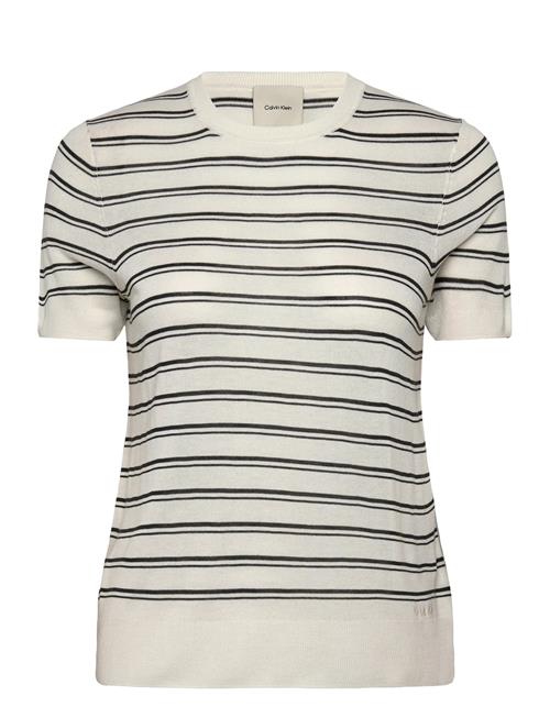 Calvin Klein | Viscose Short Sleeve Sweater Str | XL