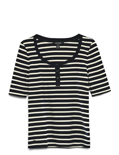 Lauren Ralph Lauren | Striped Elbow-Sleeve Henley Top | L