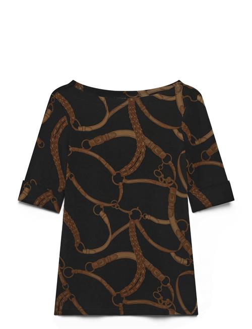 Lauren Ralph Lauren | Belting-Print Cotton-Blend Boatneck Tee | XS