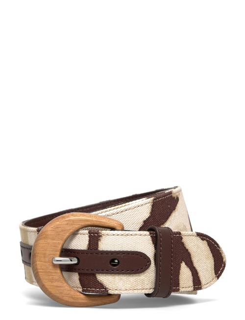 Lauren Ralph Lauren | Zebra-Print Wood-Buckle Wide Belt | S