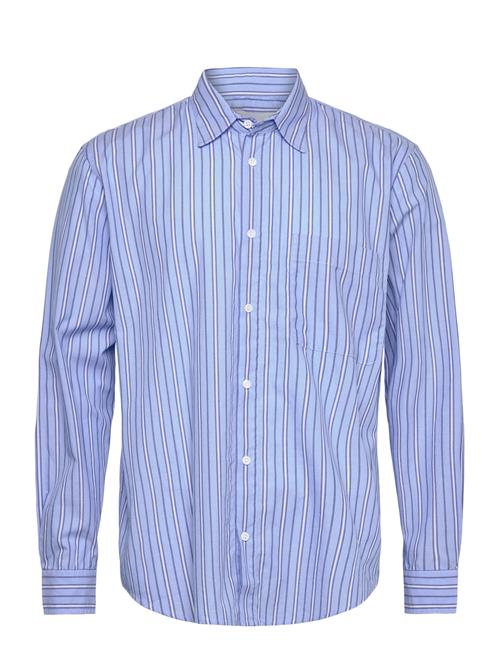 Garment Project | Relaxed Long Sleeved Shirt - Blue Striped | M