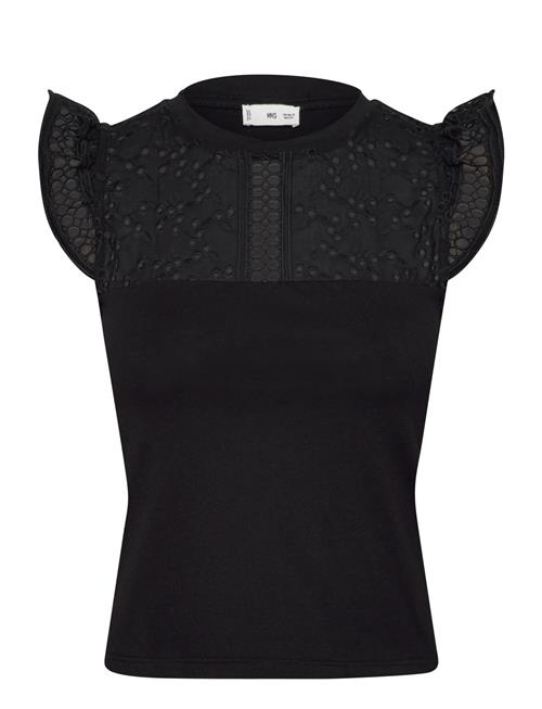Mango | Openwork Neckline Cotton Top | XS
