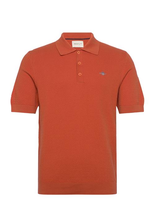 GANT | Textured Cotton Ss Polo | M