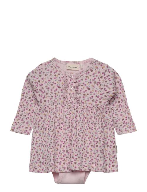 Minymo | Dress Ls Aop Rib | 74