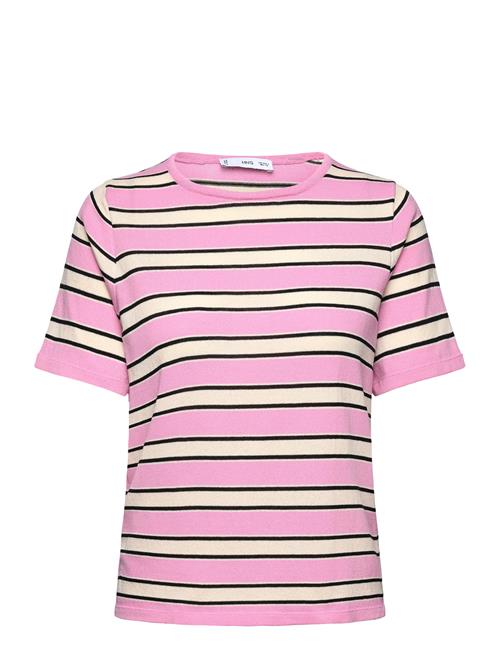 Mango | Short-Sleeved Sweater With Combined Stripes | M