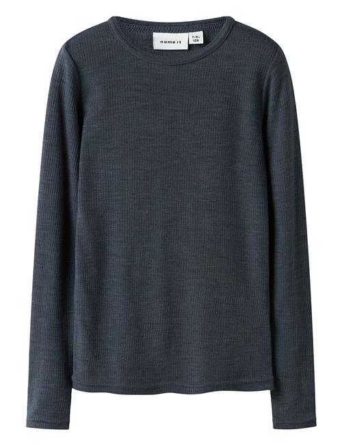 name it | Nknwax Wool Rib Ls Top | 122-128