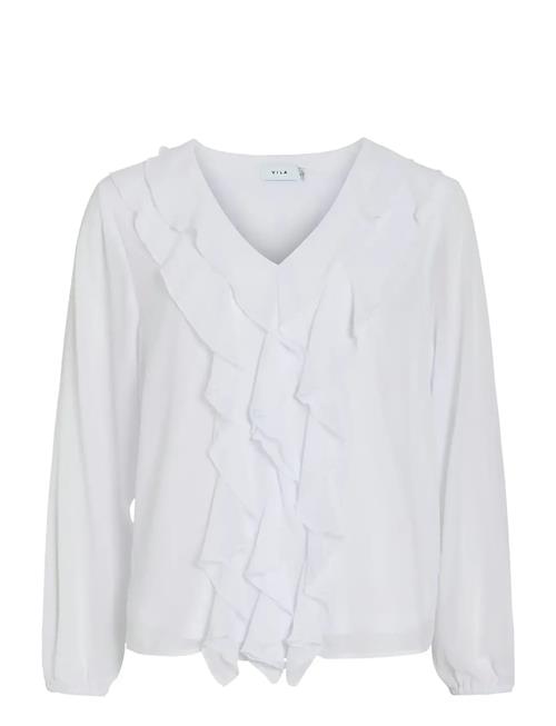 Vila | Viane L/S V-Neck Frill Top - Noos | 42