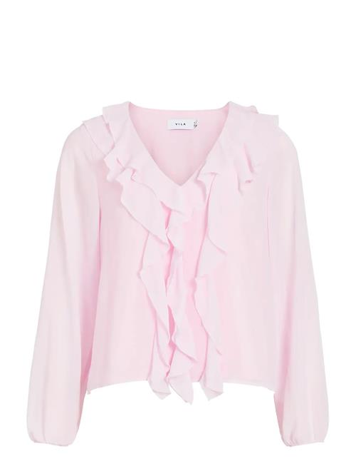 Vila | Viane L/S V-Neck Frill Top - Noos | 36
