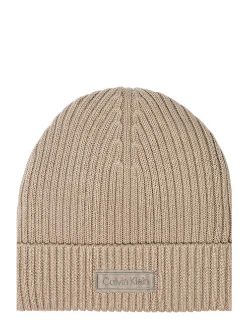 Calvin Klein | Patch Chunky Rib Cotton Beanie | ONE SIZE
