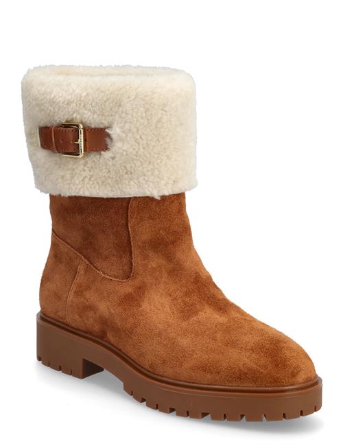 Lauren Ralph Lauren | Allyson Shearling & Suede Lace-Up Bootie | 39