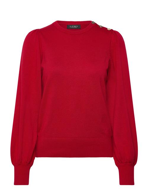 Lauren Ralph Lauren | Button-Trim Puff-Sleeve Sweater | S