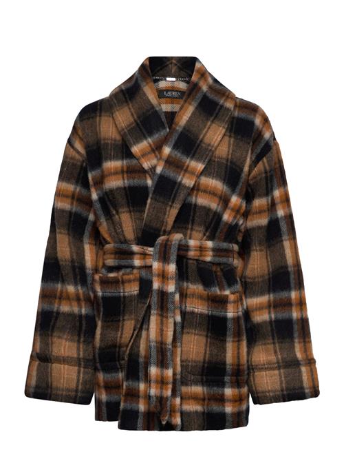 Lauren Ralph Lauren | Plaid Wool-Blend Shawl-Collar Wrap Coat | S