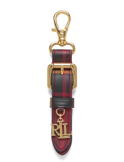 Lauren Ralph Lauren | Logo Charm Plaid Nappa Leather Key Fob | ONE SIZE