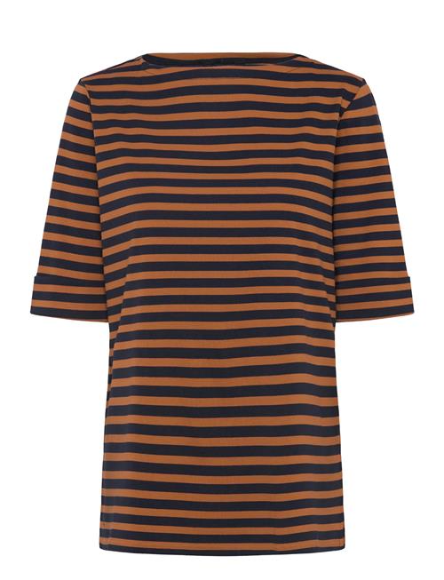 Lauren Women | Striped Stretch Cotton Boatneck Tee | 46-48