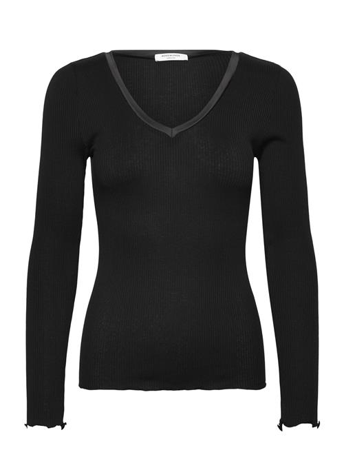 Rosemunde | Rwbeatha Silk V-Neck Satin Tape T-S | L