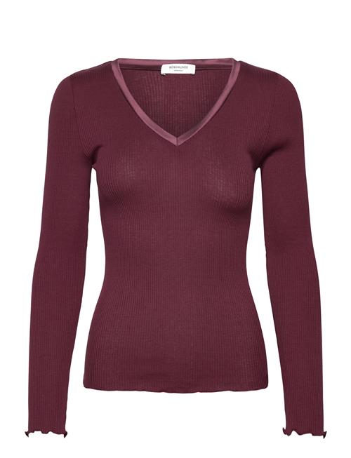 Rosemunde | Rwbeatha Silk V-Neck Satin Tape T-S | S