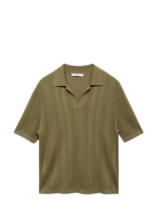 Mango | Ribbed Knit Polo Shirt | M
