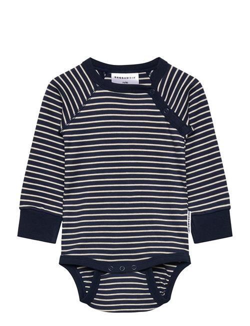 Geggamoja | Body L.s Navy Beige Stripe | 50/56