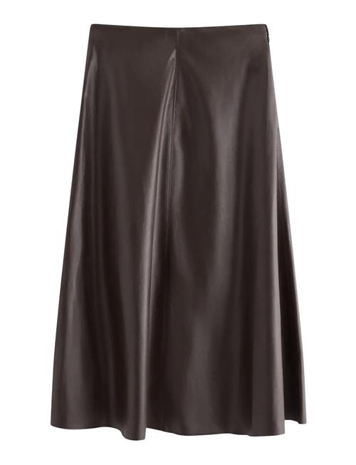 Lindex | Utsvängd Midikjol I Läderimitation | M