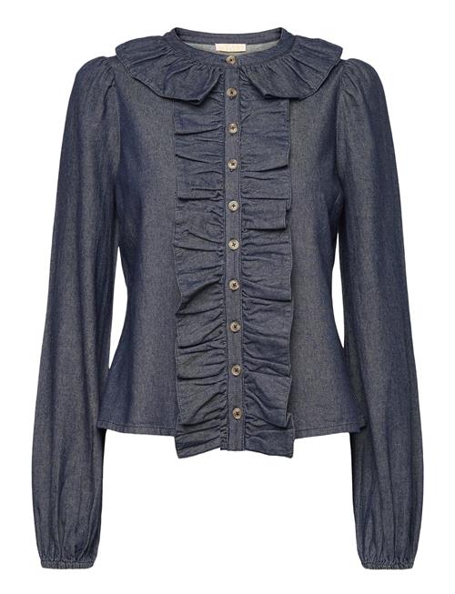 by Ti Mo | Denim Flounce Blouse | S