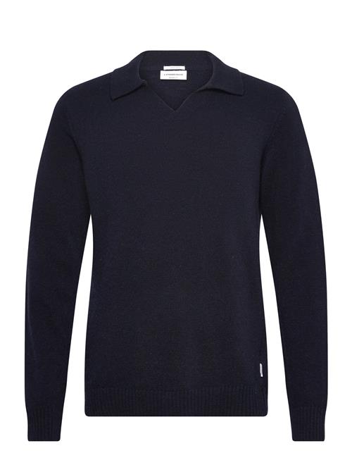 Lindbergh | Lambswool L/S V-Neck Polo | M
