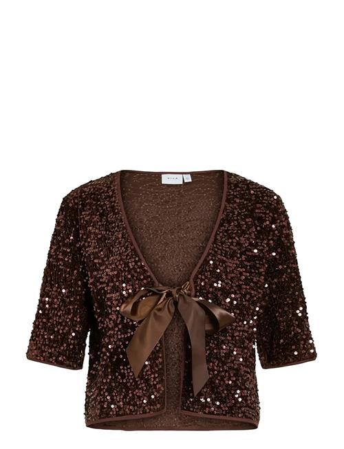 Vila | Vibelieve S/S Tie Sequins Top/Ptyka | 34