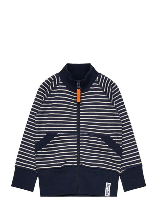 Geggamoja | Zip Sweater Navy Beige Stripe | 110/116
