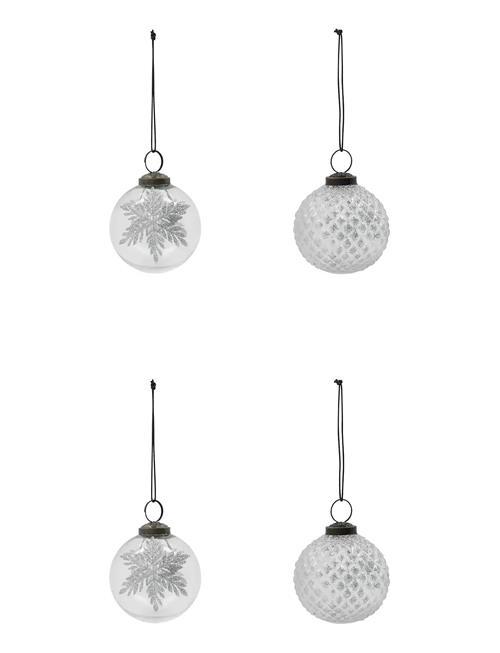 house doctor | Julepynt, Hdsnowi, Klar;Sølv | 7.5X7.5X1CM