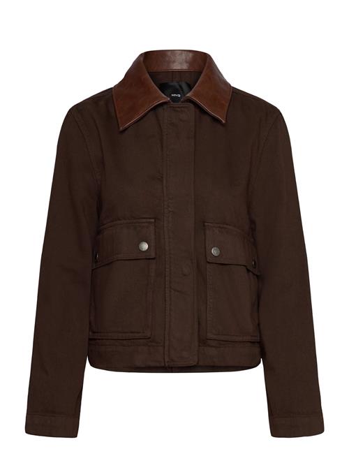 Mango | Denim Parka With Faux-Leather Collar | XS