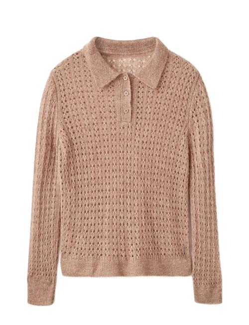 Mango | Openwork Knitted Polo-Neck Sweater | M