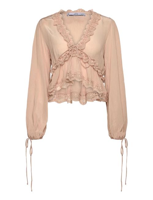 Mango | V-Neck Blouse With Lace Trim | M