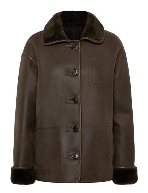 Mango | Faux-Shearling Leather-Effect Coat | L