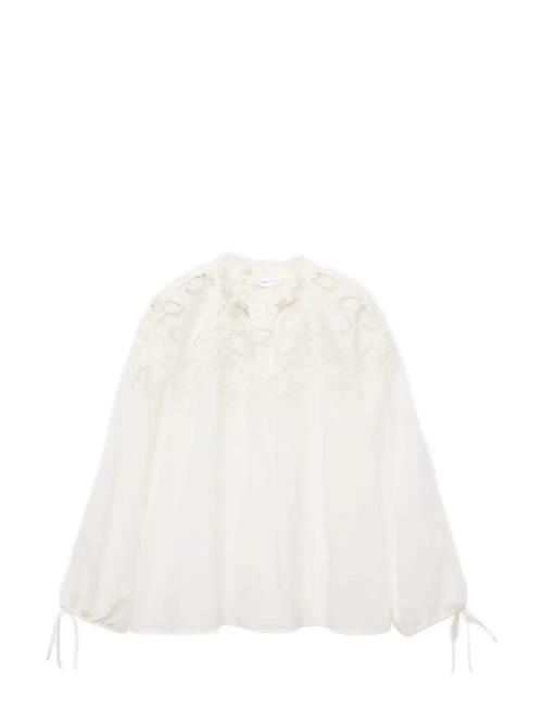 Mango | Embroidered Blouse With Bows | L