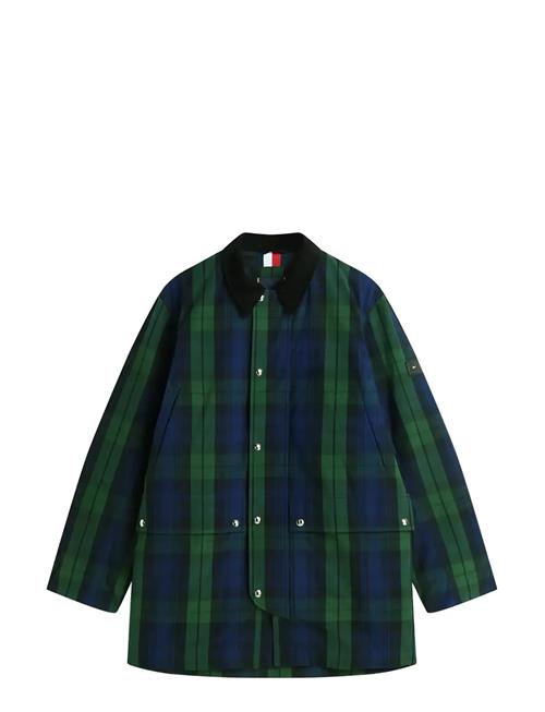 Tommy Hilfiger | Long Check Waxed Barn Coat | L