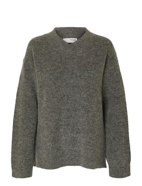 Selected | Slfsia Ras Ls Knit Long V-Neck Noos | XS