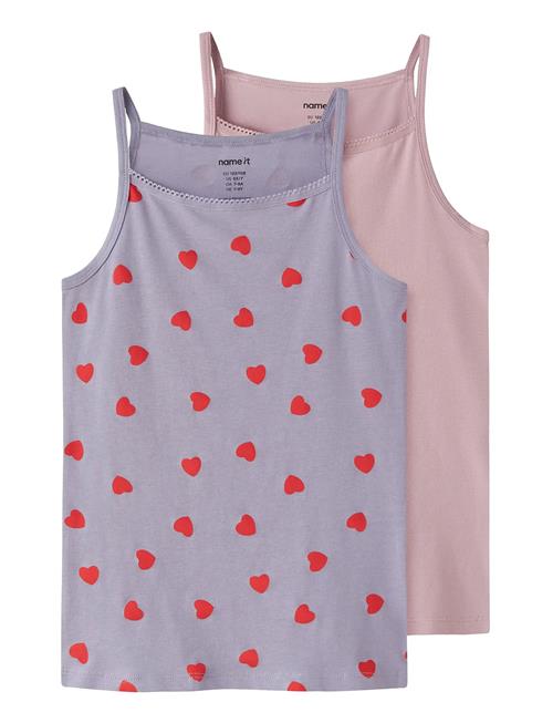 name it | Nkfstrap Top 2P Lavender Hearts Noos | 146-152