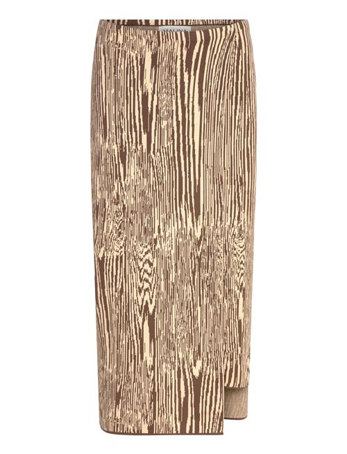 Malina | Lois Jacquard Knitted Wrap Midi Skirt | M