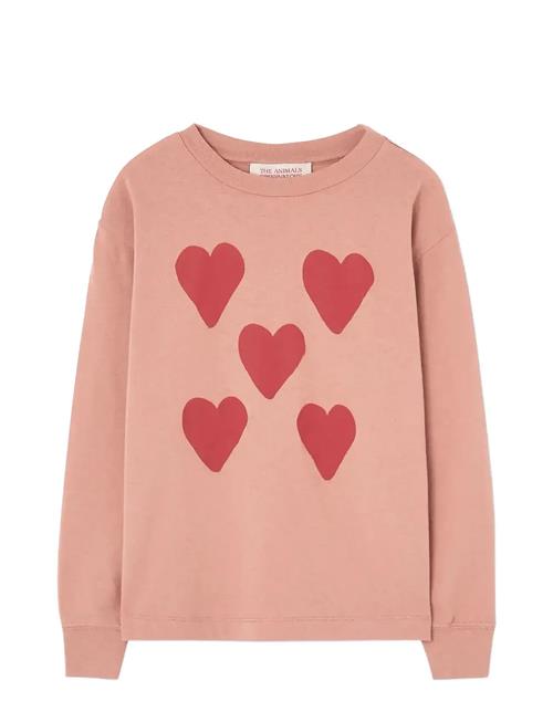 THE ANIMALS OBSERVATORY | Hearts Coral Dof Lonf Sleeve T-Shirt | 4 Y