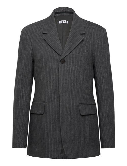 Hope | Fossil Blazer Textured Blue Grey Stripe-36 | 40