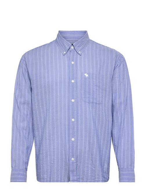 Abercrombie & Fitch | Ls Icon Curved Hem Seersucker Poplin | XS