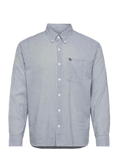 Abercrombie & Fitch | Ls Icon Curved Hem Seersucker Poplin | M