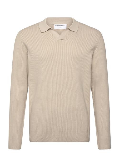 Lindbergh | Rib Knitted L/S V-Neck Polo | XXL