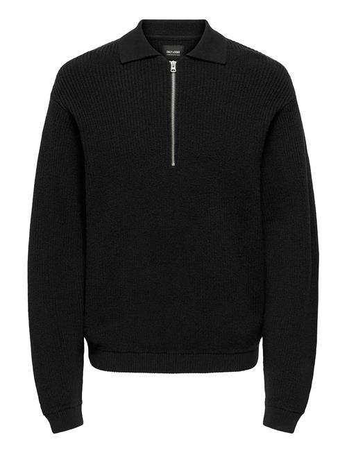 ONLY & SONS | Onskaiser Rlx Ls 1/2 Zip Polo Knit Noos | M