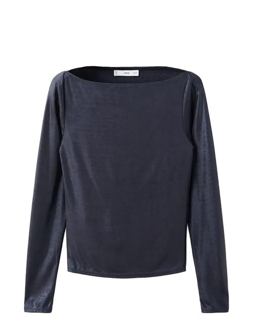 Mango | Metallic Boat-Neck Top | M