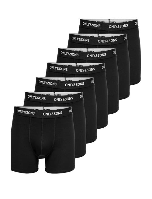 ONLY & SONS | Onsfitz Solid Black Boxer 7-Pack | XS