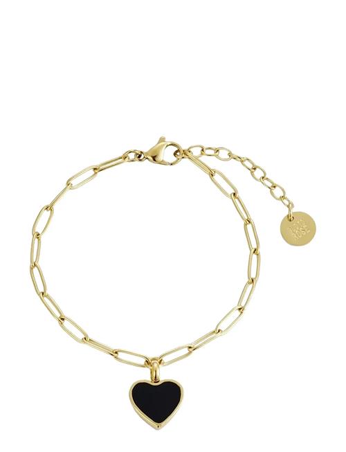 Bud to rose | Noble Heart Bracelet Black/Gold | ONE SIZE