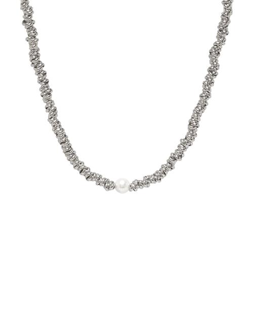 Bud to rose | Velvet Pearl Necklace Silver | ONE SIZE