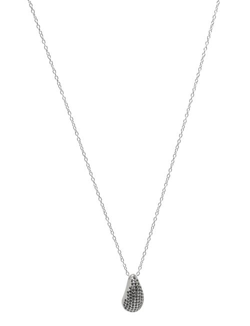 Bud to rose | Drop Crystal Necklace Black/Silver | ONE SIZE
