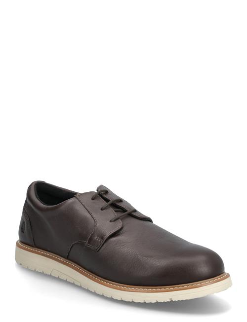 Hush Puppies | Men's Jenson Oxford  - Dark Brown Leather | 46