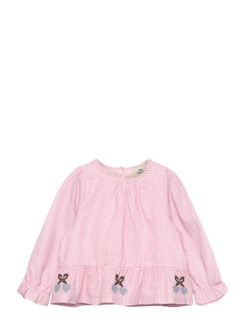 Copenhagen Colors | Houndstooth Blouse W. Emb. At Bottom Hem | 116